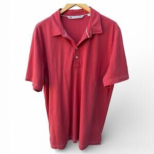 TravisMathew Polo Shirt Mens Large Red Golf Casual Performance Polo